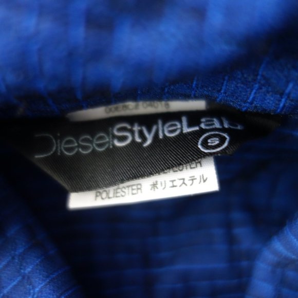Diesel StyleLab Blue Short Cuffed Sleeve Button Down Made in Italy Shirt Size S - Picture 7 of 10